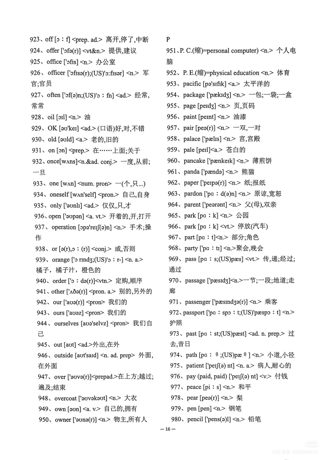 中考必备1600英语单词 第17张