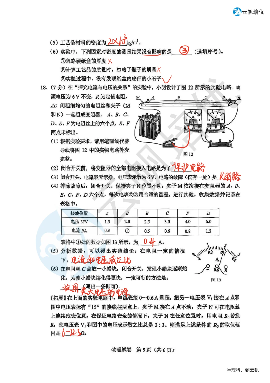 中考物理-手写版解析🔥 第6张