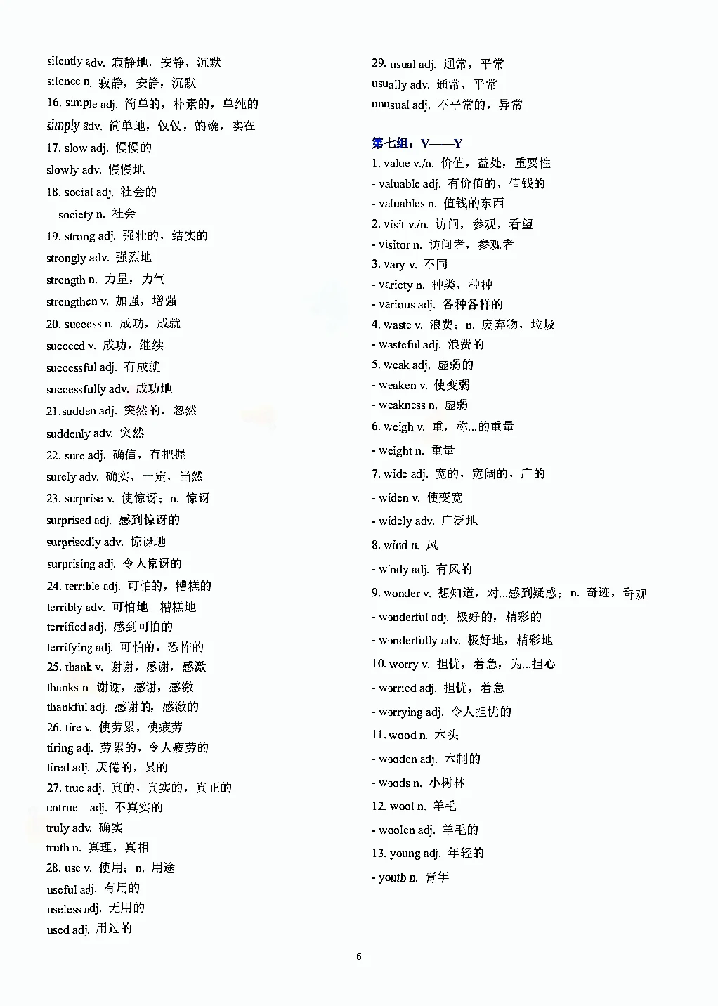 中考英语复习词形转换、名言练习及参考答案 第1张