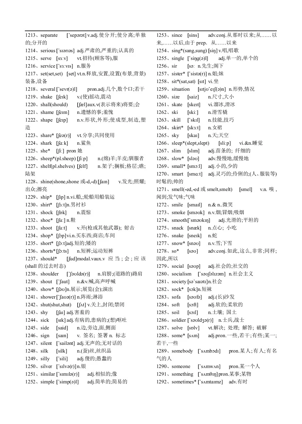 中考英语单词 第17张