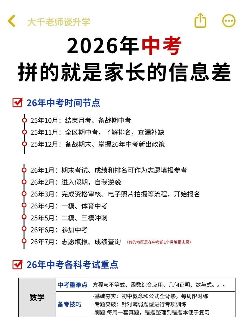 2026年中考,就是在淘汰过于老实的初三家长 第2张 2026年中考,就是在淘汰过于老实的初三家长 第2张