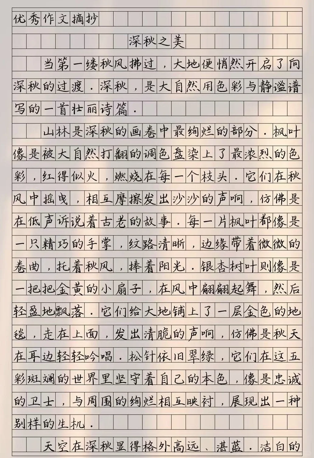 优秀作文《深秋之美》 第2张