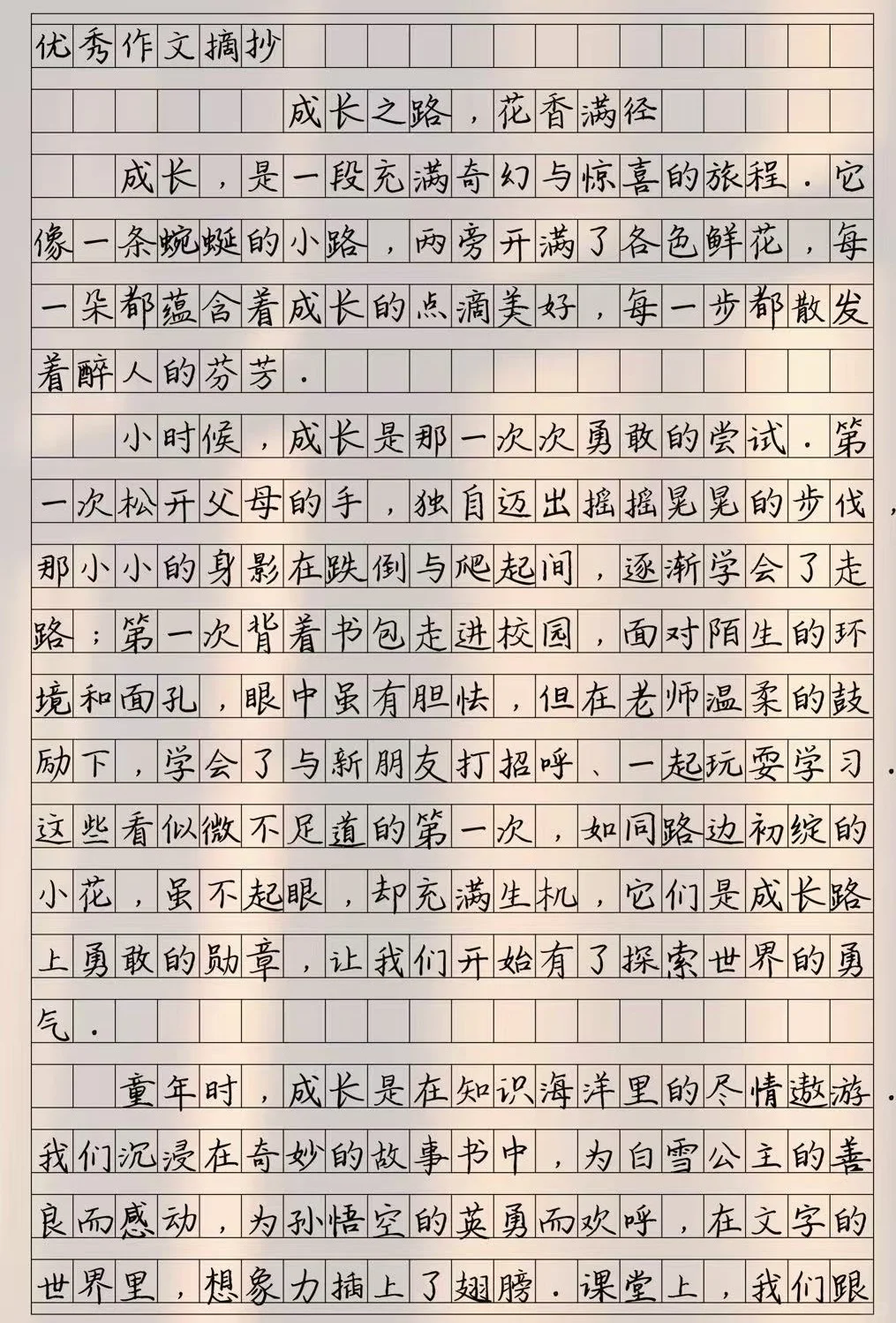 优秀作文《成长之路，花香满径》 第2张