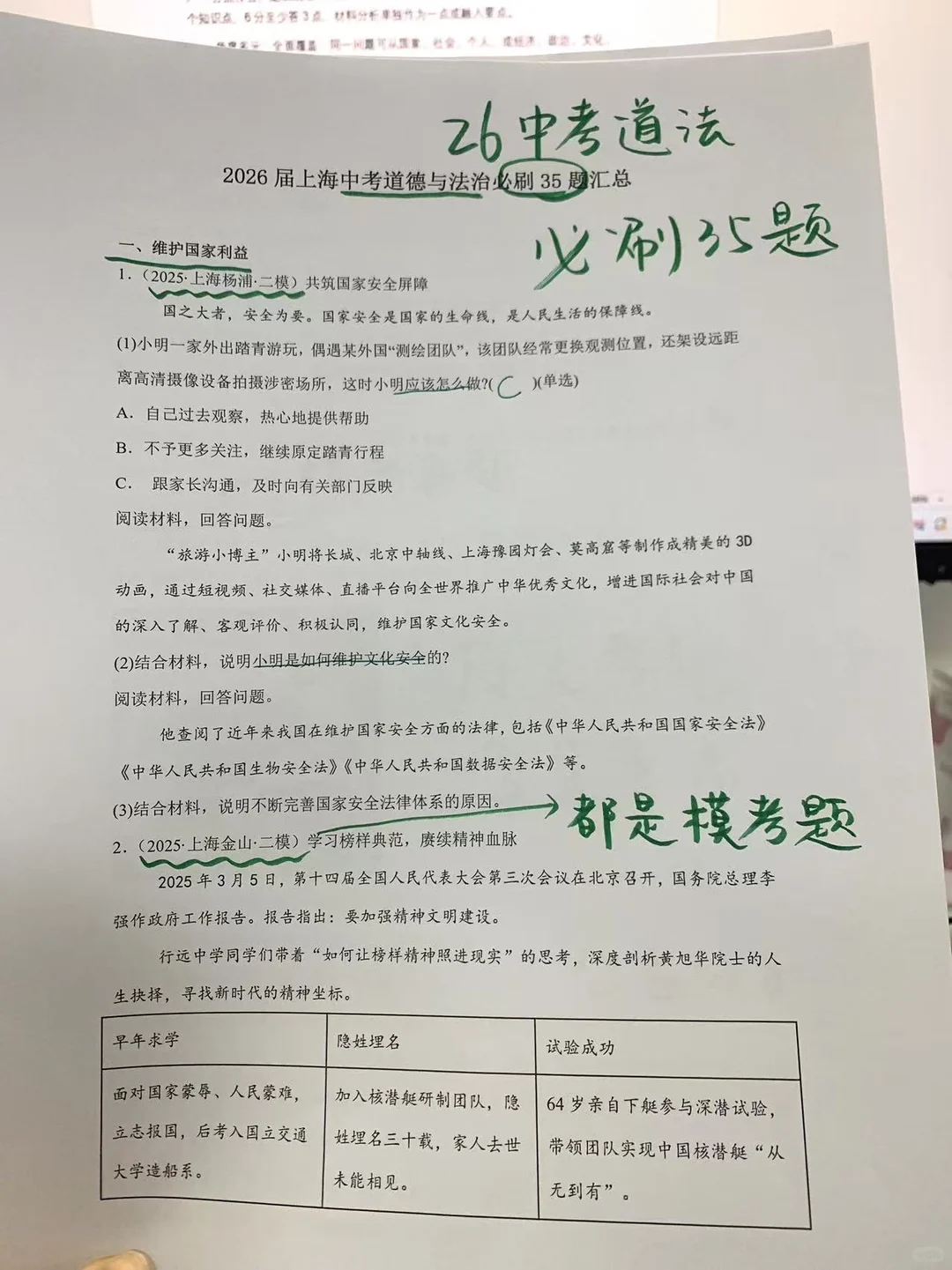 考点重复95％！上海中考道法反复就考这些 第5张