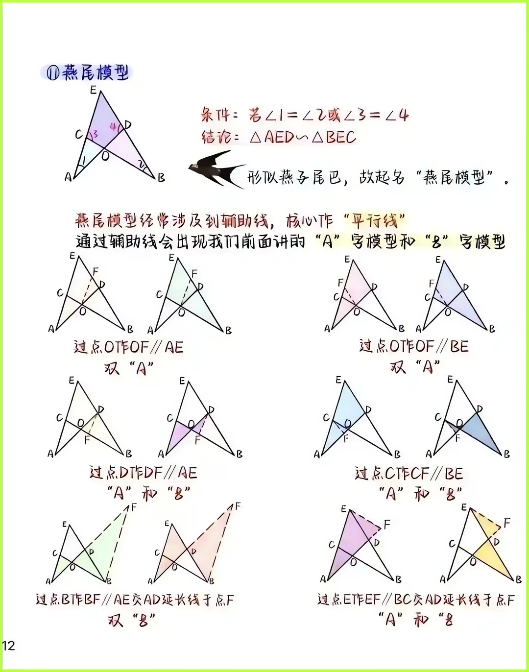 一网打尽中考几何16个相似模型！ 第9张