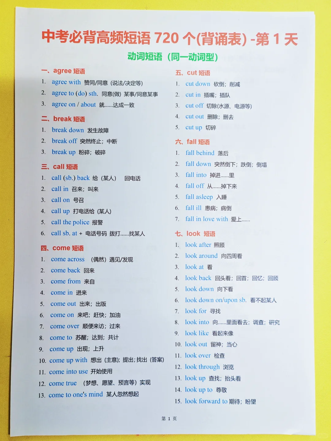 🔥中考必背720个高频短语表,背完英语就稳了 第3张 🔥中考必背720个高频短语表,背完英语就稳了 第3张