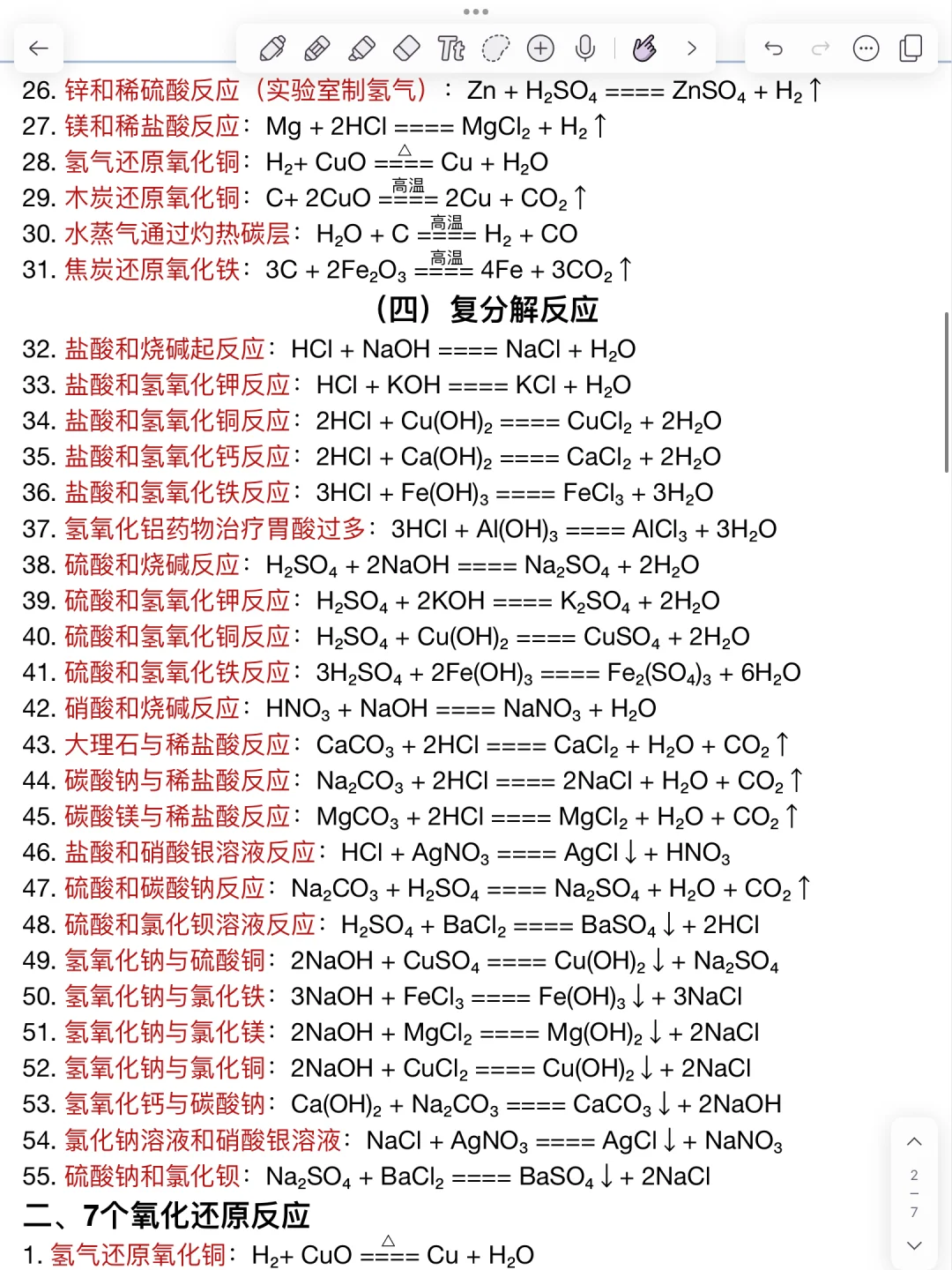 初中化学必备！123个核心方程式！保底90分！ 第3张