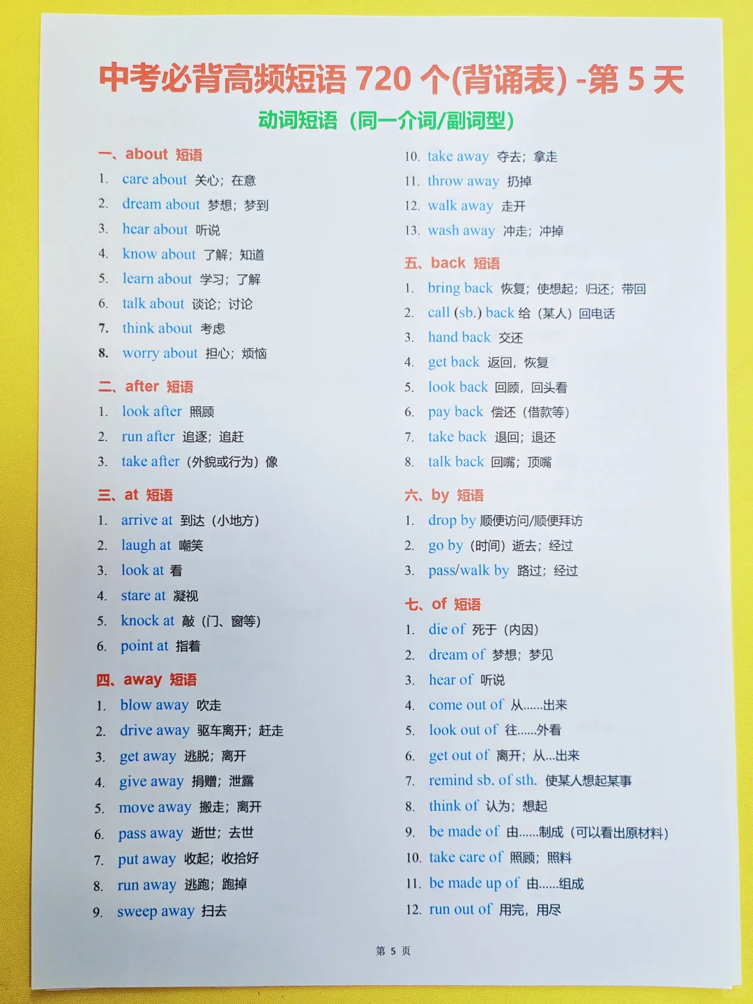 🔥中考必背720个高频短语表,背完英语就稳了 第4张 🔥中考必背720个高频短语表,背完英语就稳了 第4张