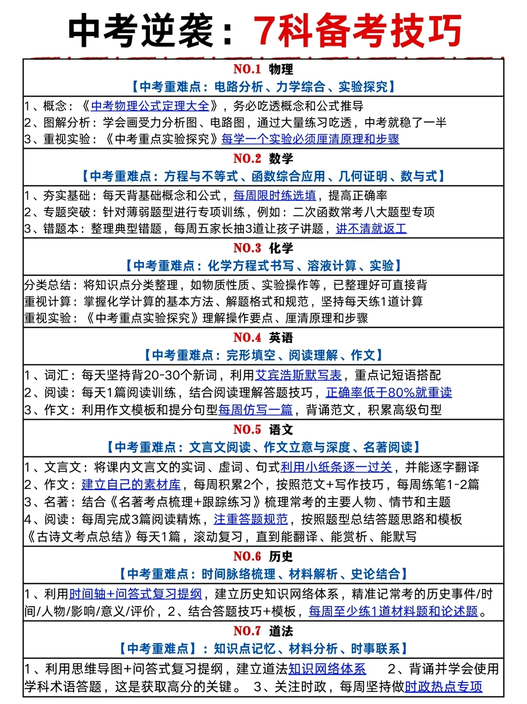 备战中考：初三娃进步蕞快的方式（没有之一） 第3张