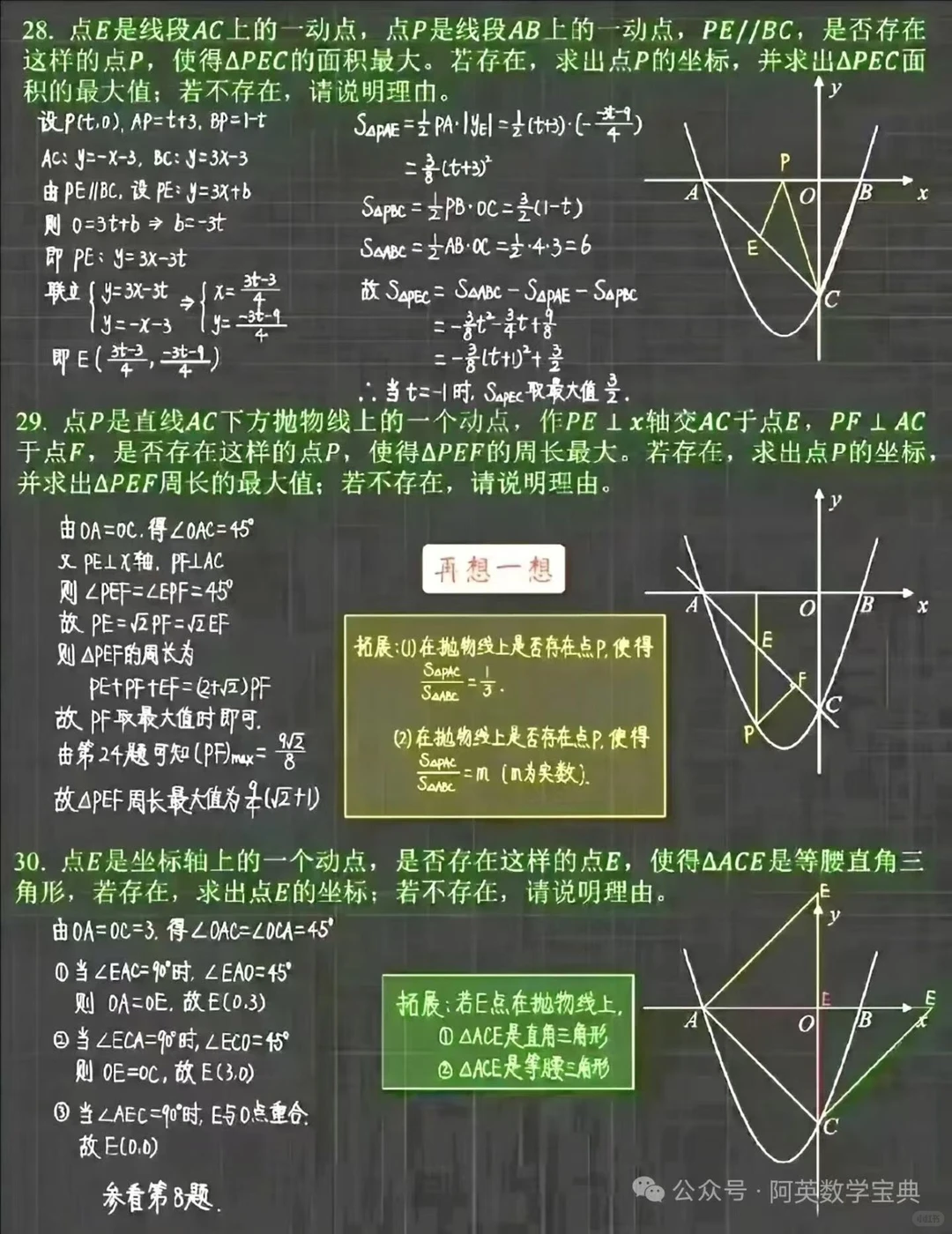 谁整理的中考数学二次函数母题，太细了！（转） 第4张