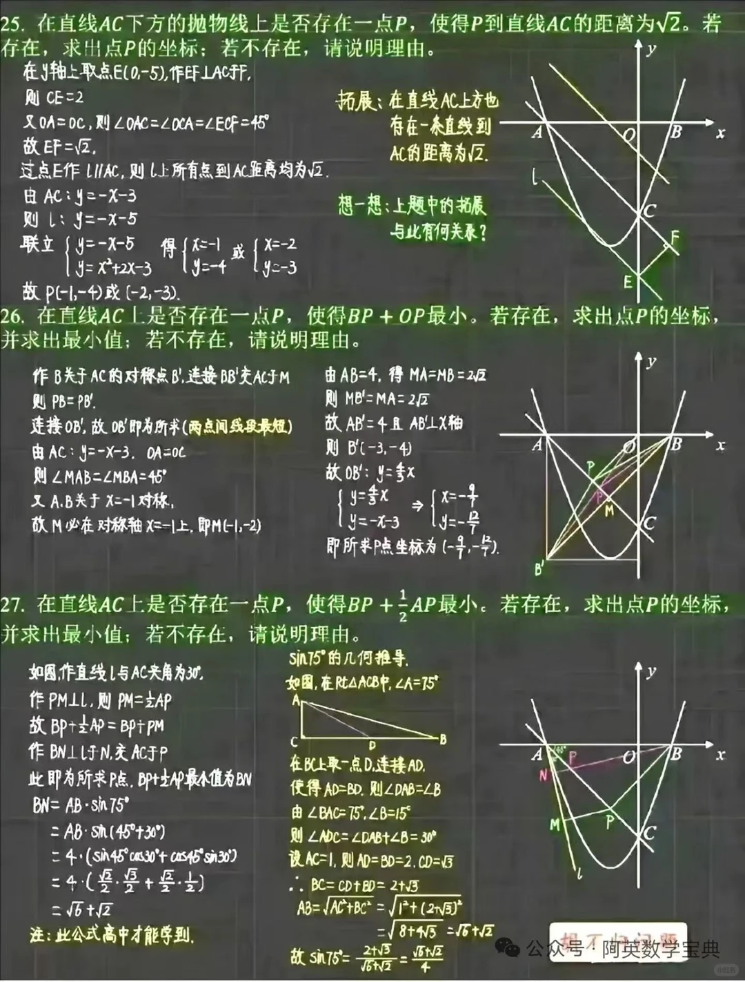 谁整理的中考数学二次函数母题，太细了！（转） 第5张