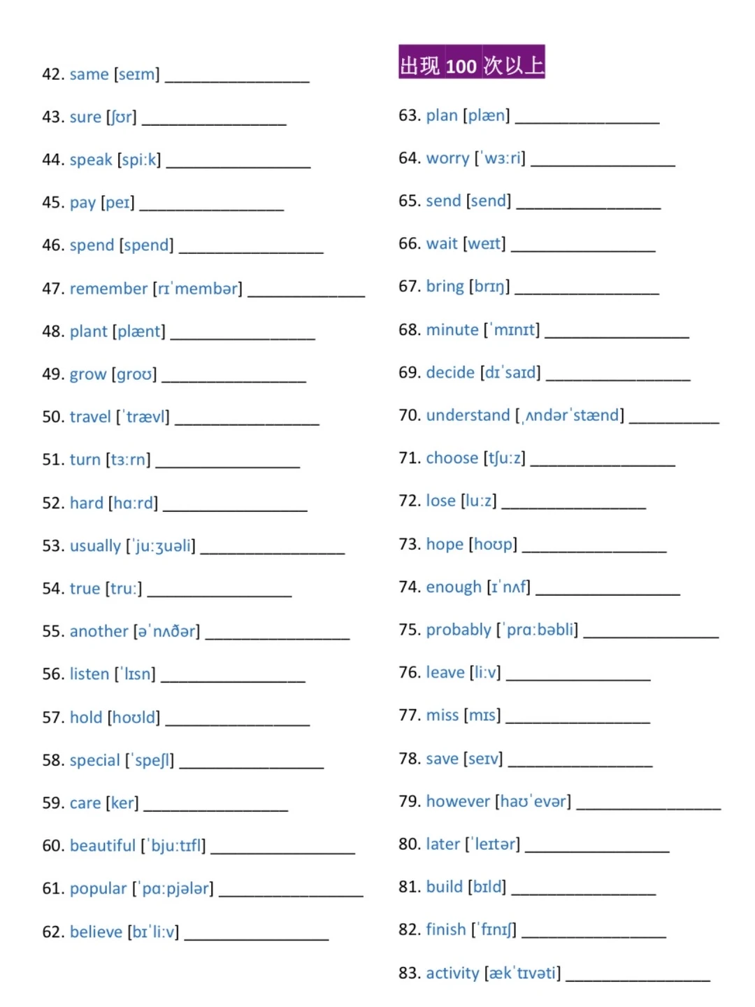 中考英语高频词688个！含音频默写版 第6张