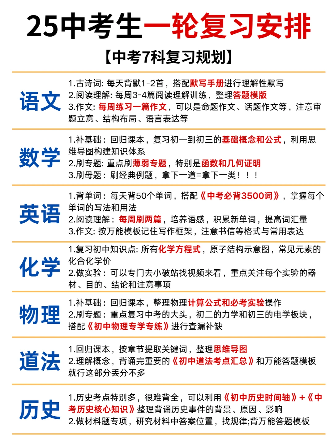 中考700+🔥学霸不愿告诉你的初三复习计划 第3张 中考700+🔥学霸不愿告诉你的初三复习计划 第3张