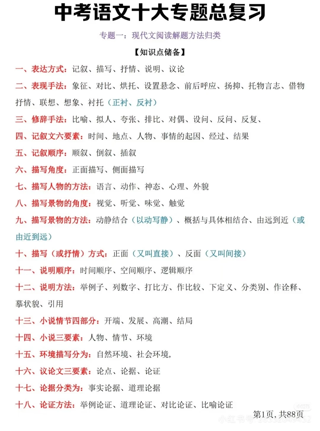 2026年中考语文考点笔记，整理好了 第3张