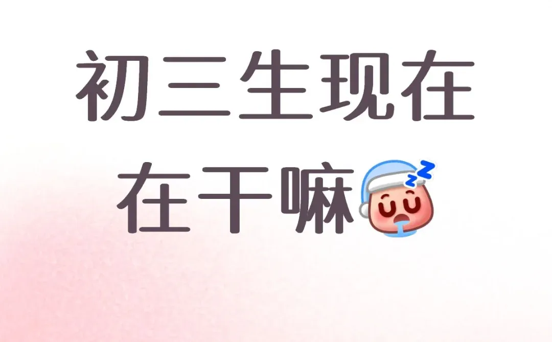 初三生现在在干嘛 第1张