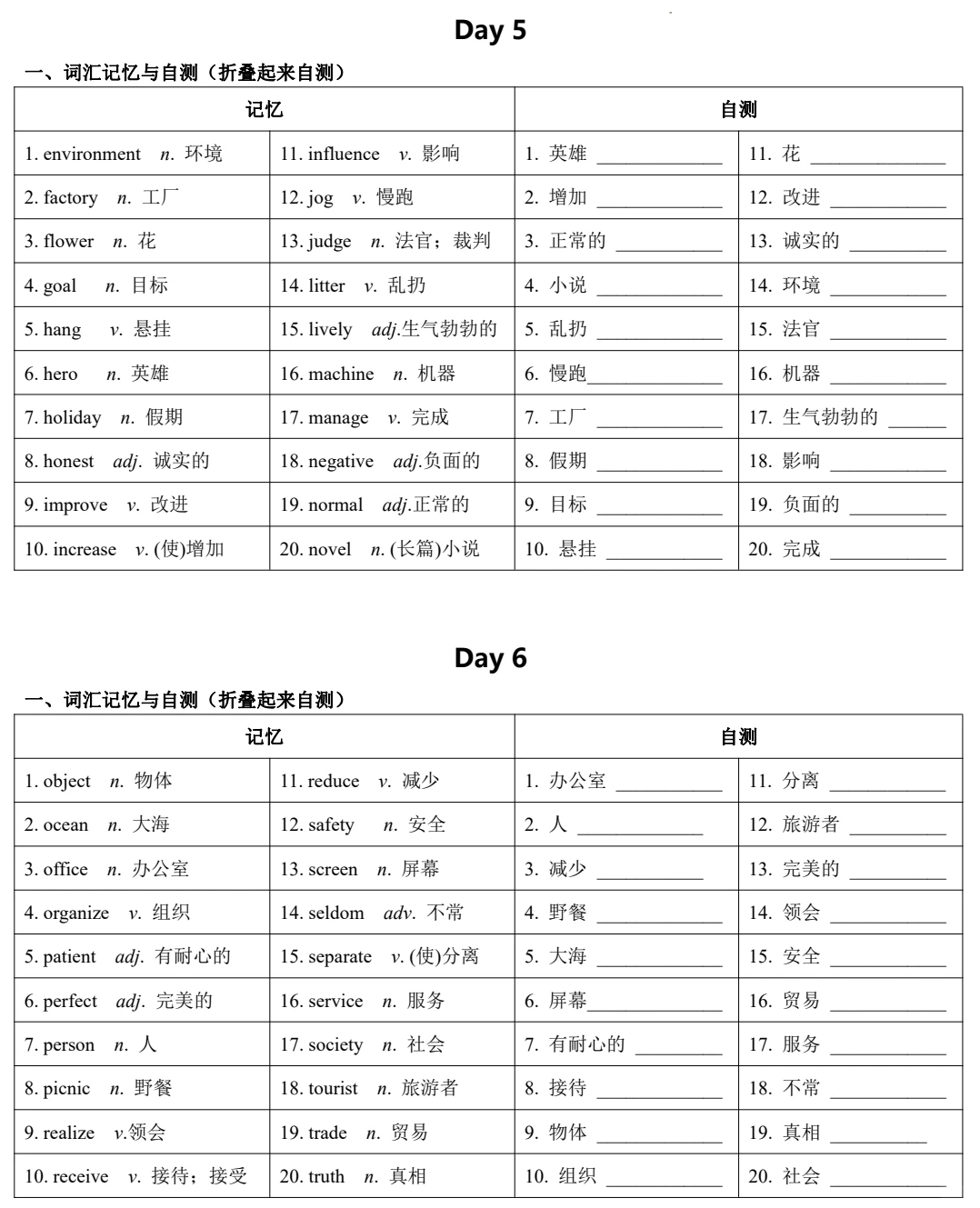 24天突破中考高频词(第1~10天) 第5张