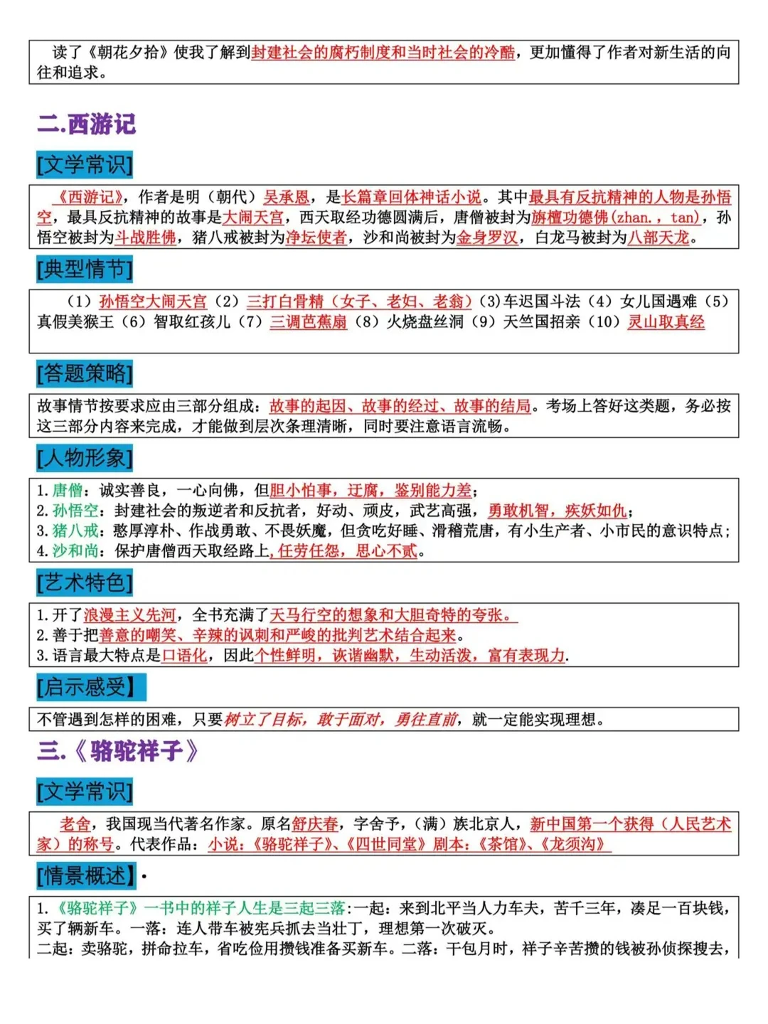 中考初中语文12本名著阅读知识点汇总 第4张 中考初中语文12本名著阅读知识点汇总 第4张