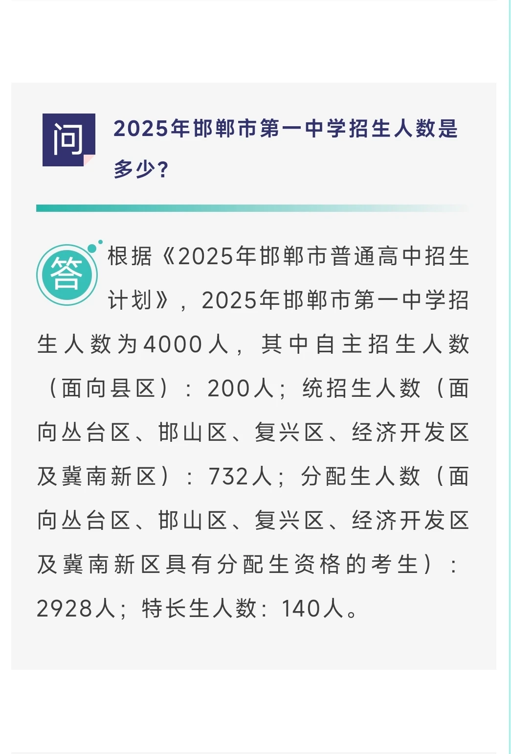 邯郸市第一中学报考答疑 第4张