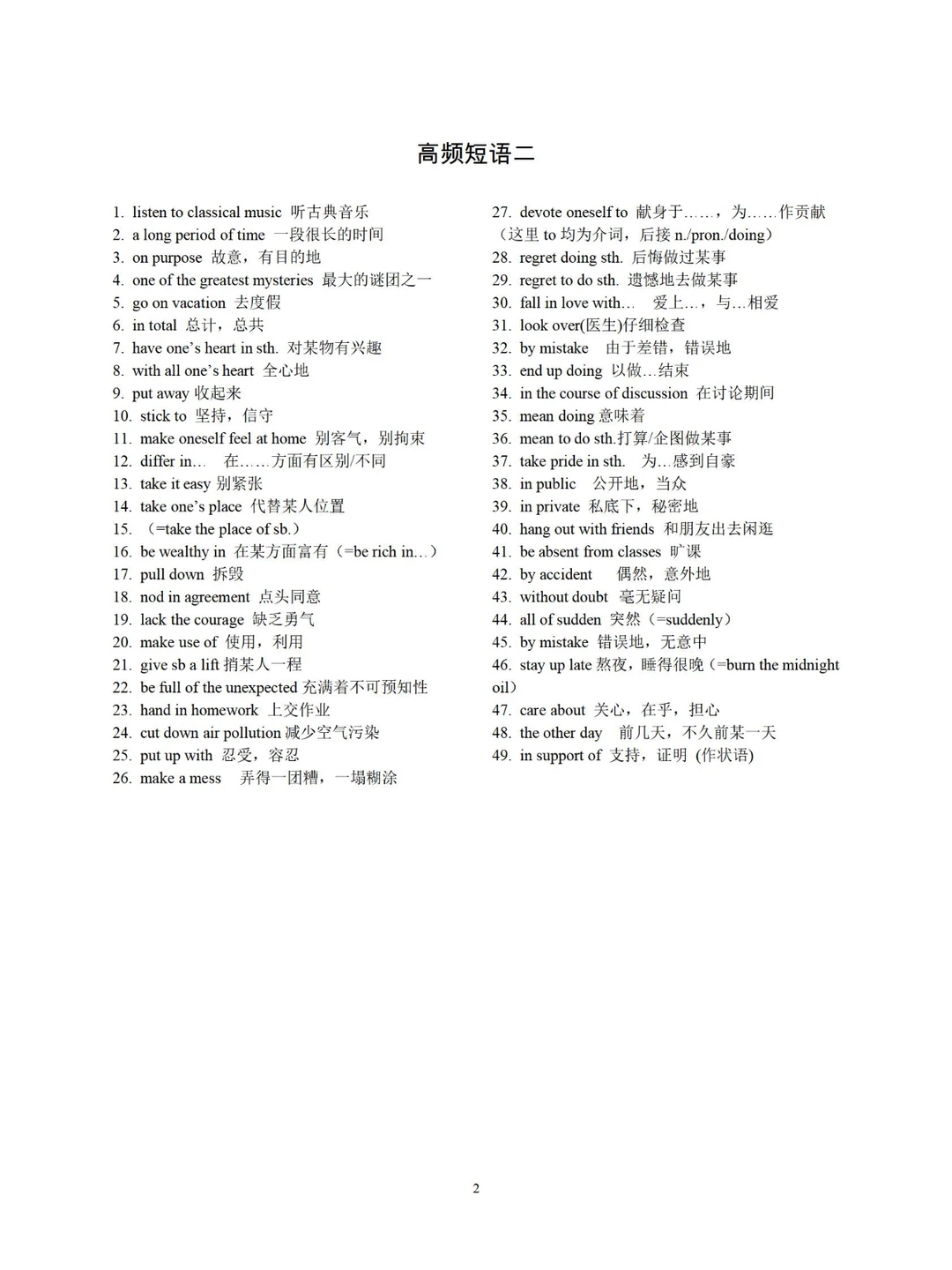 上海中考-模卷高频单词与短语补充二 第2张