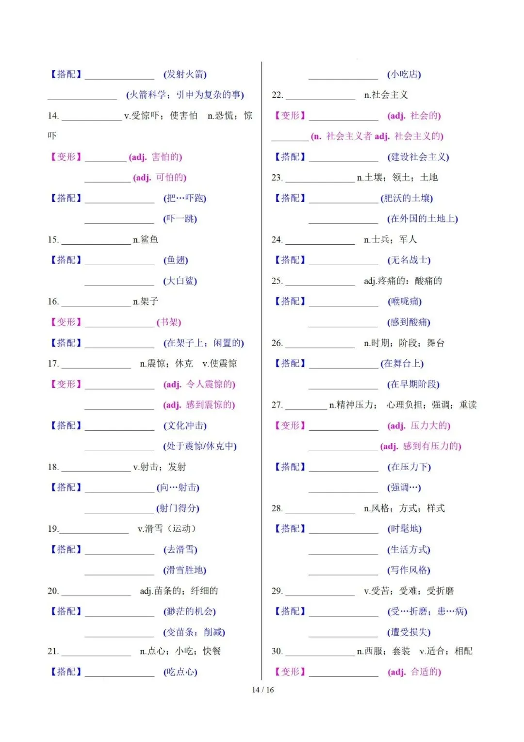 5 天速记 2025 年中考英语修订版课标新增词汇 (默写版) 第16张
