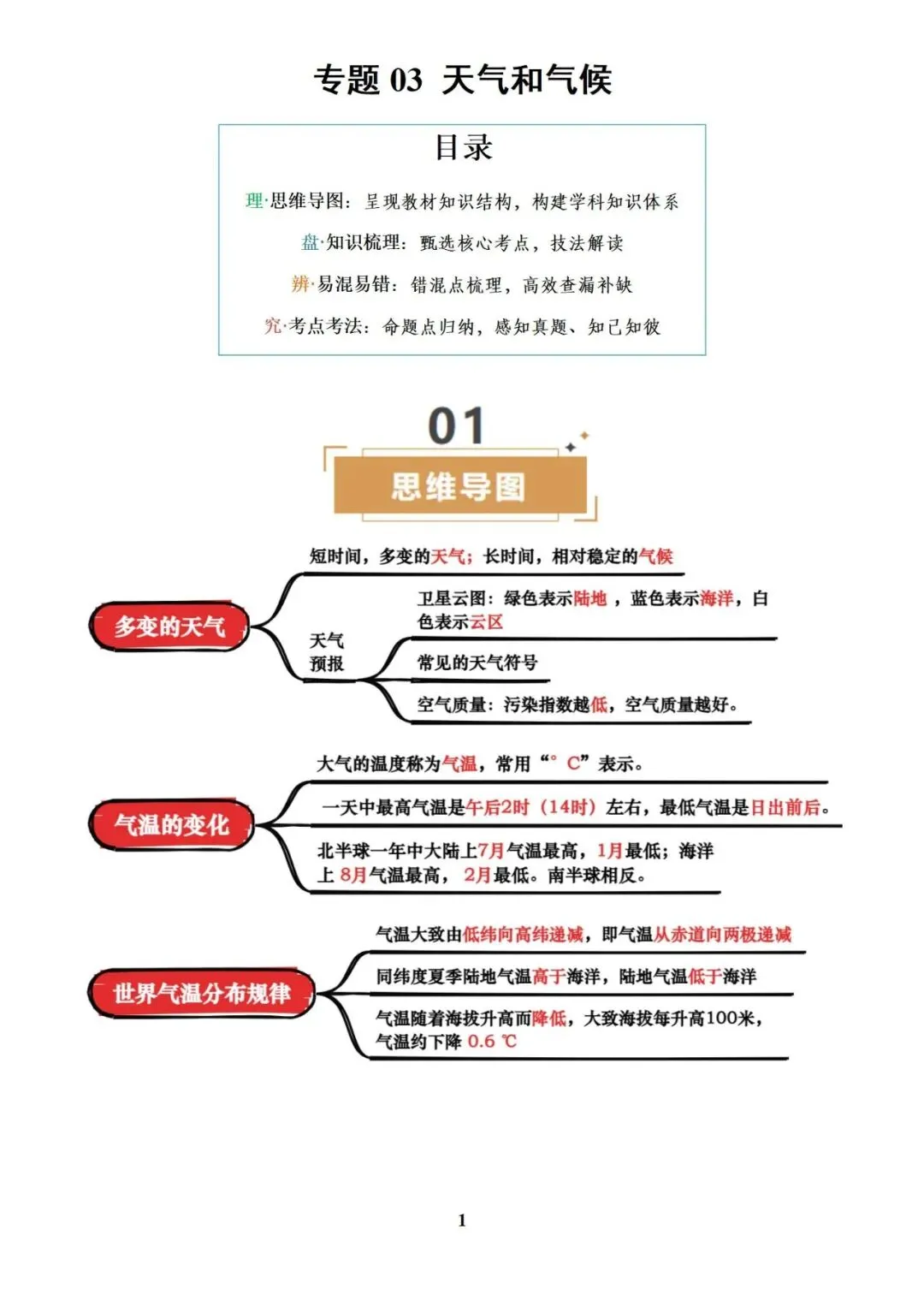 2025地理《中考复习知识清单+训练题合集》,可下载! 第4张