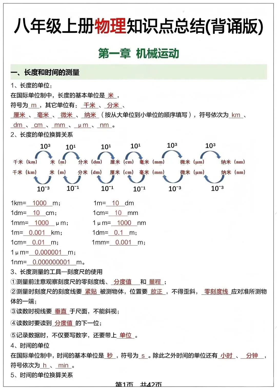 中考物理基础过关:机械运动知识点梳理 第2张