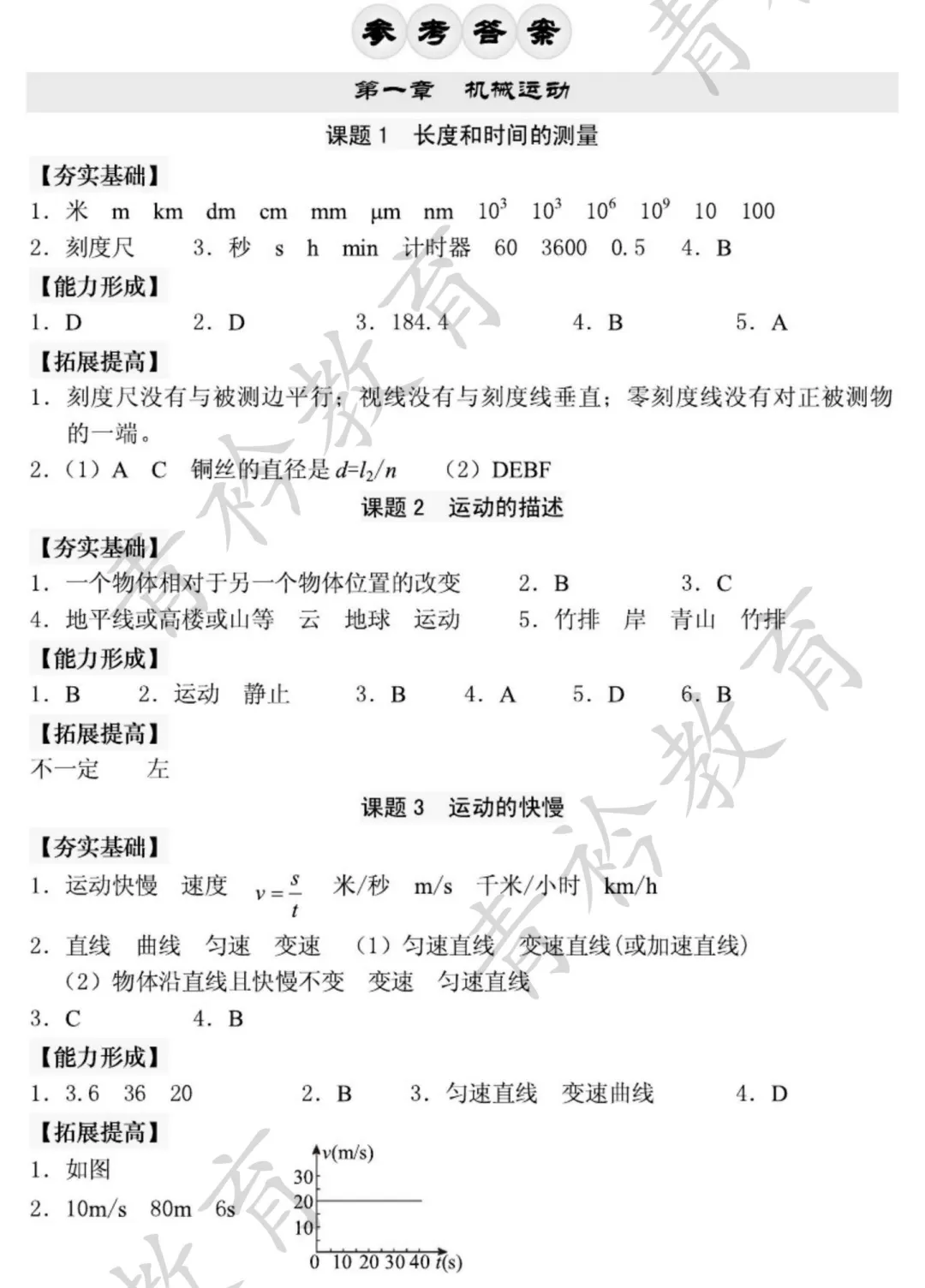 中考物理基础过关:机械运动知识点梳理 第22张
