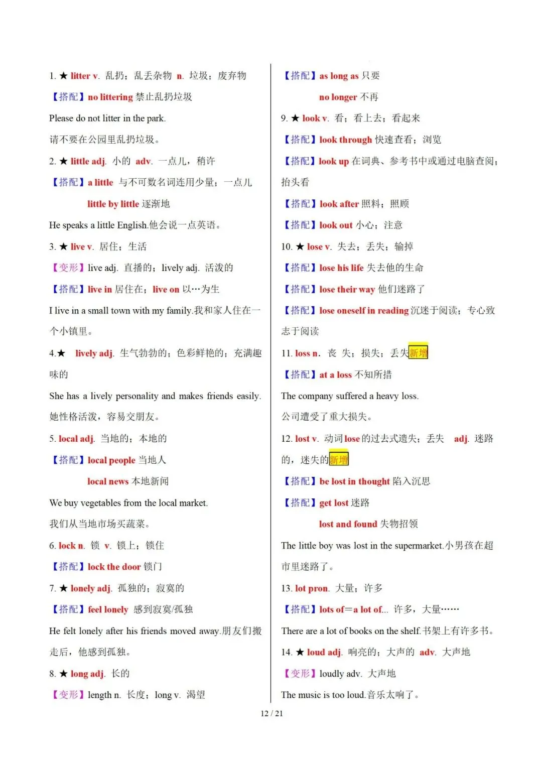 30天熟记中考英语1600词(Day 13~Day 18)【背诵版】 第14张