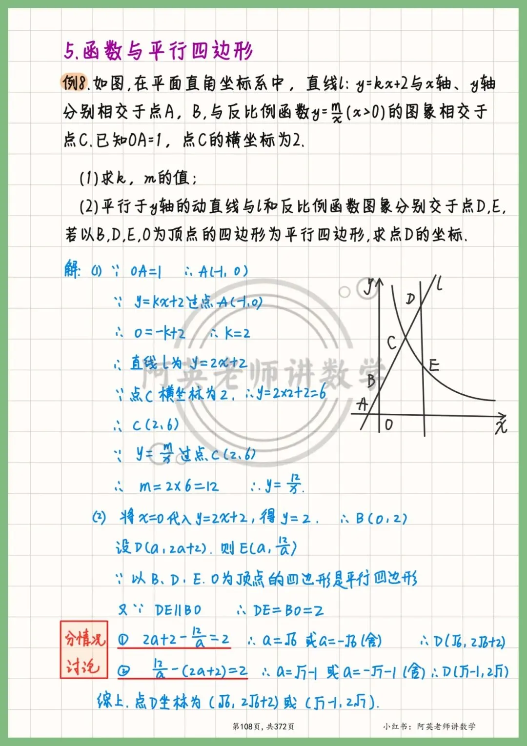 反比例函数8大核心题型全梳理!吃透稳抓中考分(手写笔记) 第9张