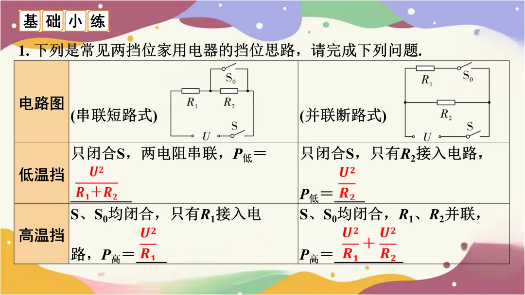 多挡位电热器相关计算(以陕西中考为例) 第3张 多挡位电热器相关计算(以陕西中考为例) 第3张
