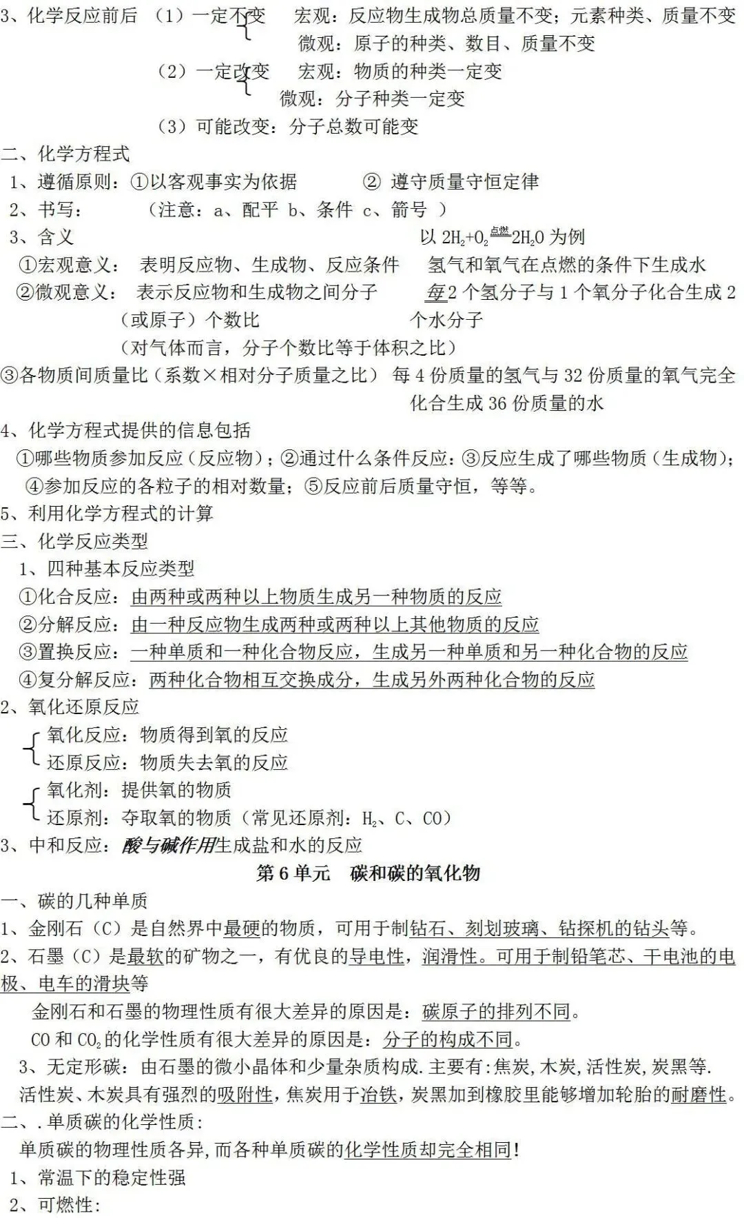 人教版初中化学知识点总结(中考必备) 第13张