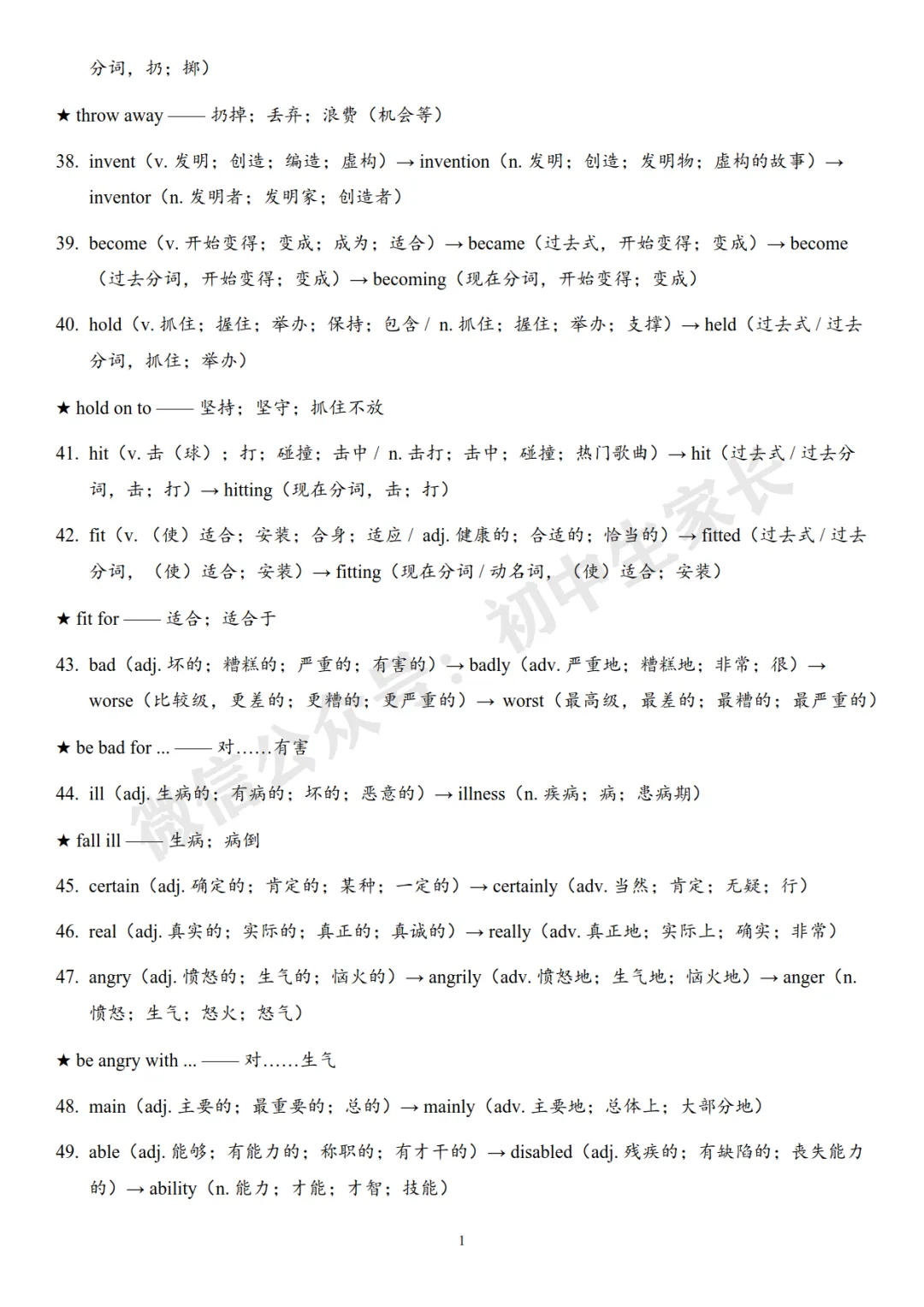 2026年中考英语复习词性转换背诵清单,替孩子转发打印! 第16张