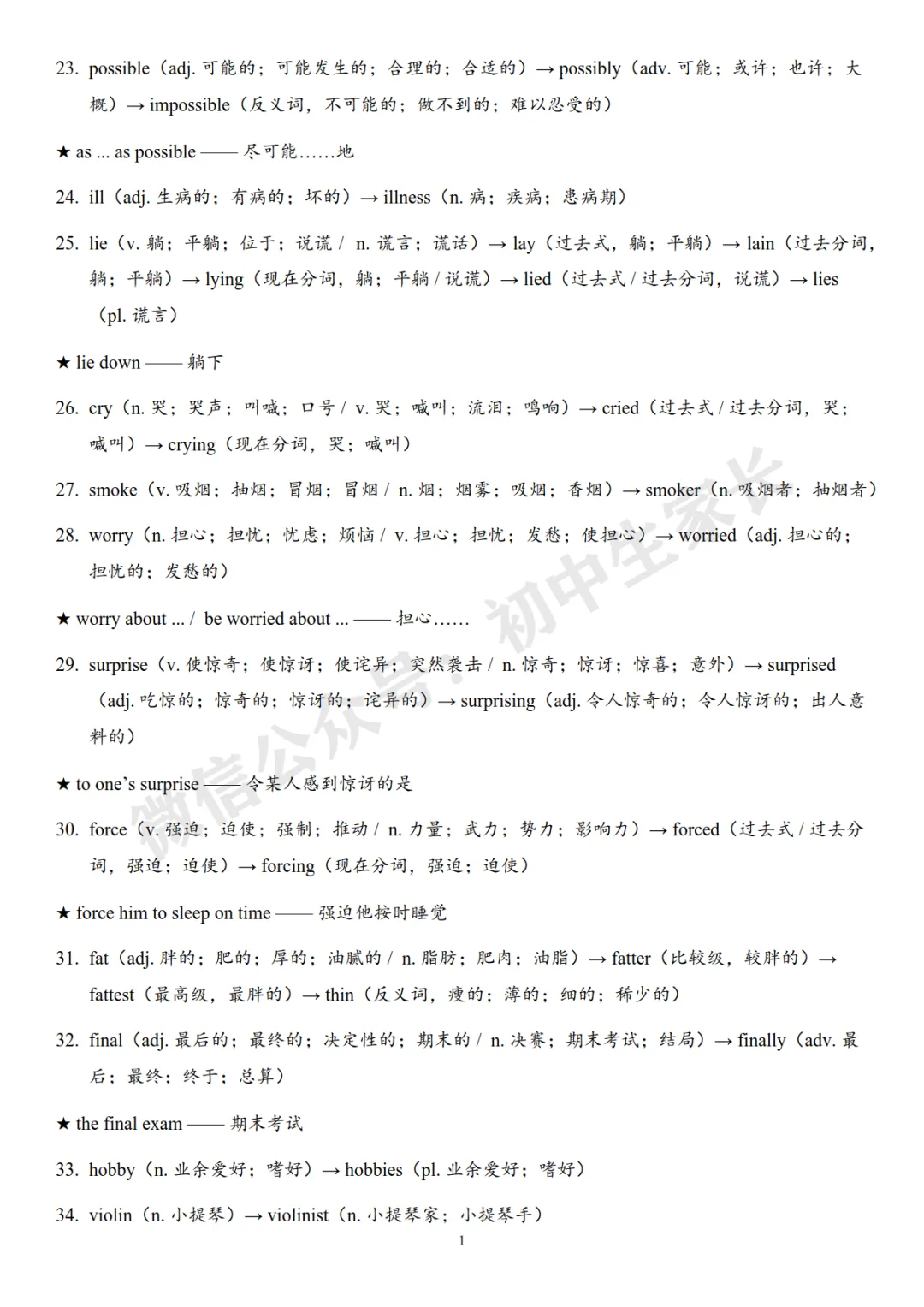 2026年中考英语复习词性转换背诵清单,替孩子转发打印! 第19张