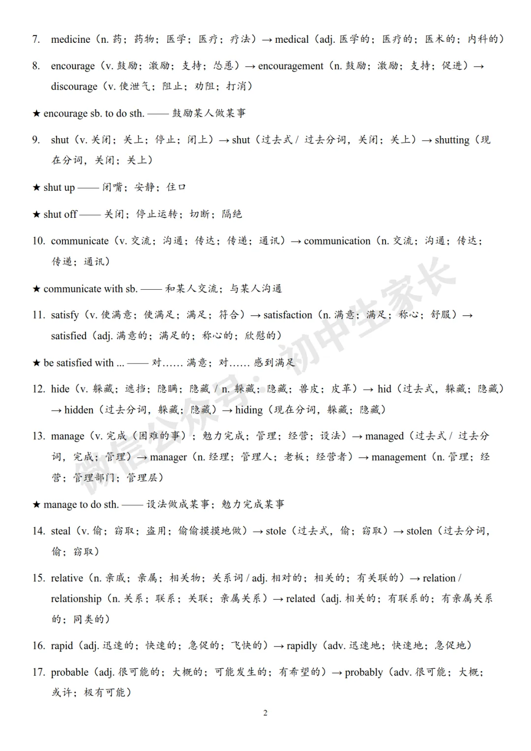 2026年中考英语复习词性转换背诵清单,替孩子转发打印! 第30张