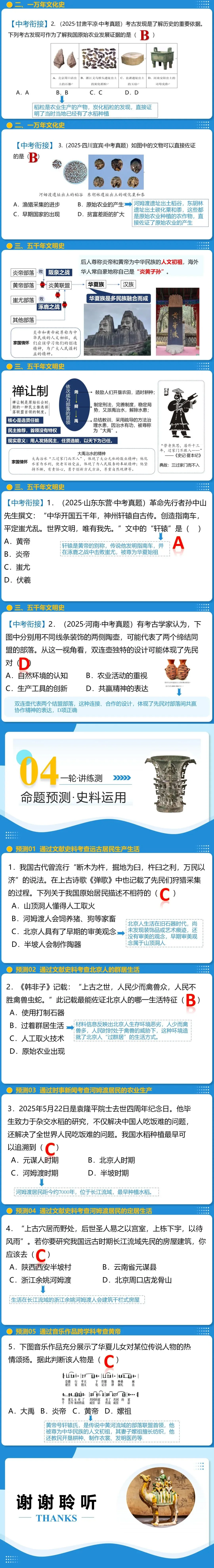 2026年中考历史一轮复习史料教与学系列专题01+史前时期:中国境内早期人类与文明的起源(复习课件) 第3张