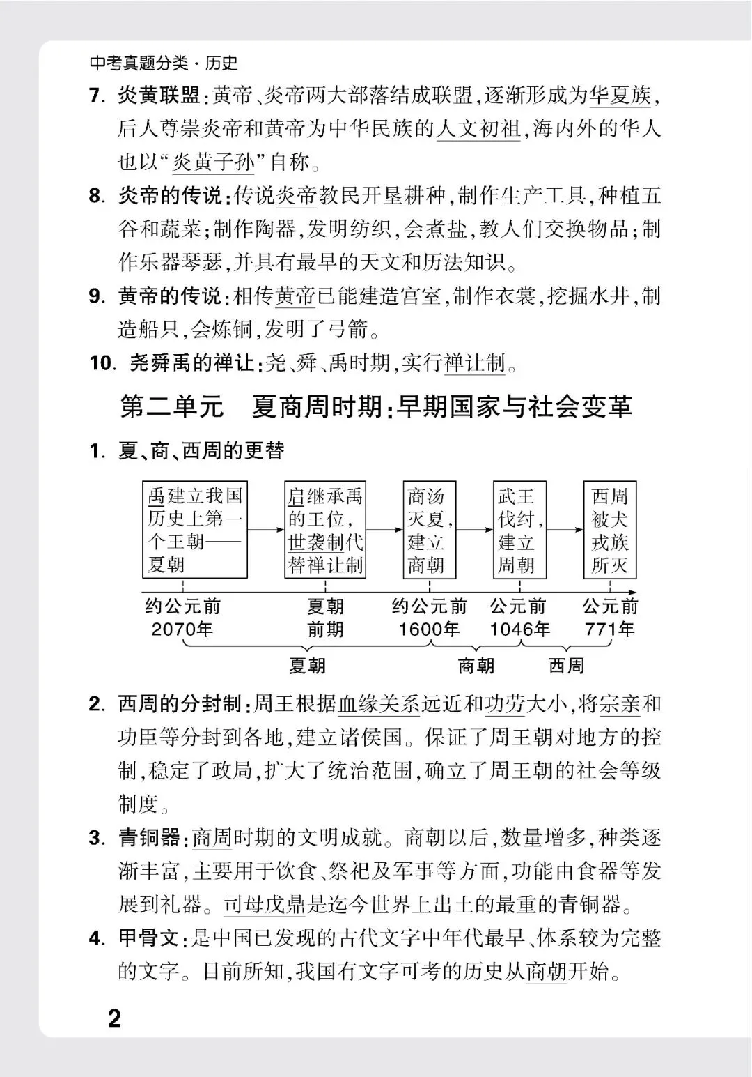 历史中考记背册 第2张