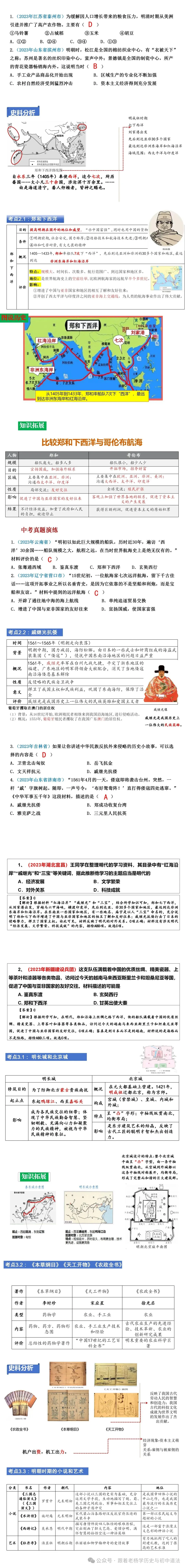 【课件】2025中考历史一轮复习课件 | 主题七 明清时期:统一多民族国家的巩固与发展 第4张
