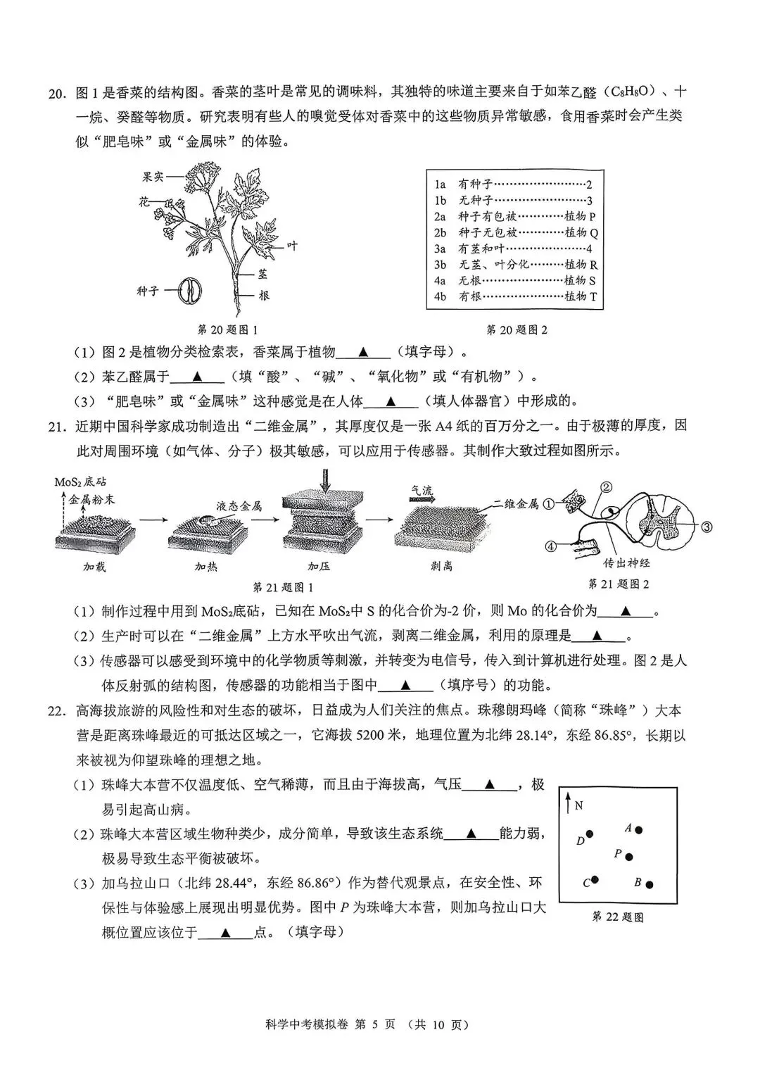 【中考模拟】2026.01浙江.浙共体中考一模试卷&答案【语数英科社】 第6张