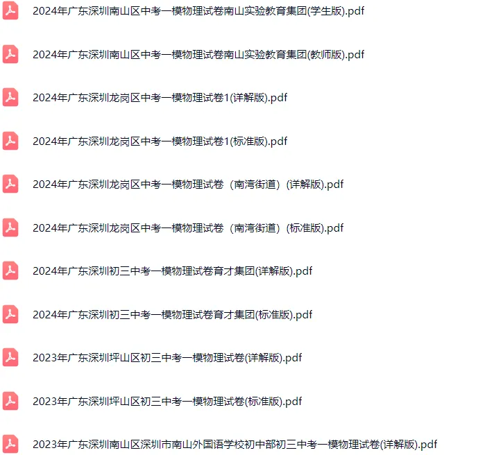 2018-2025年深圳各区初三中考一模物理试卷及答案解析.pdf 第4张