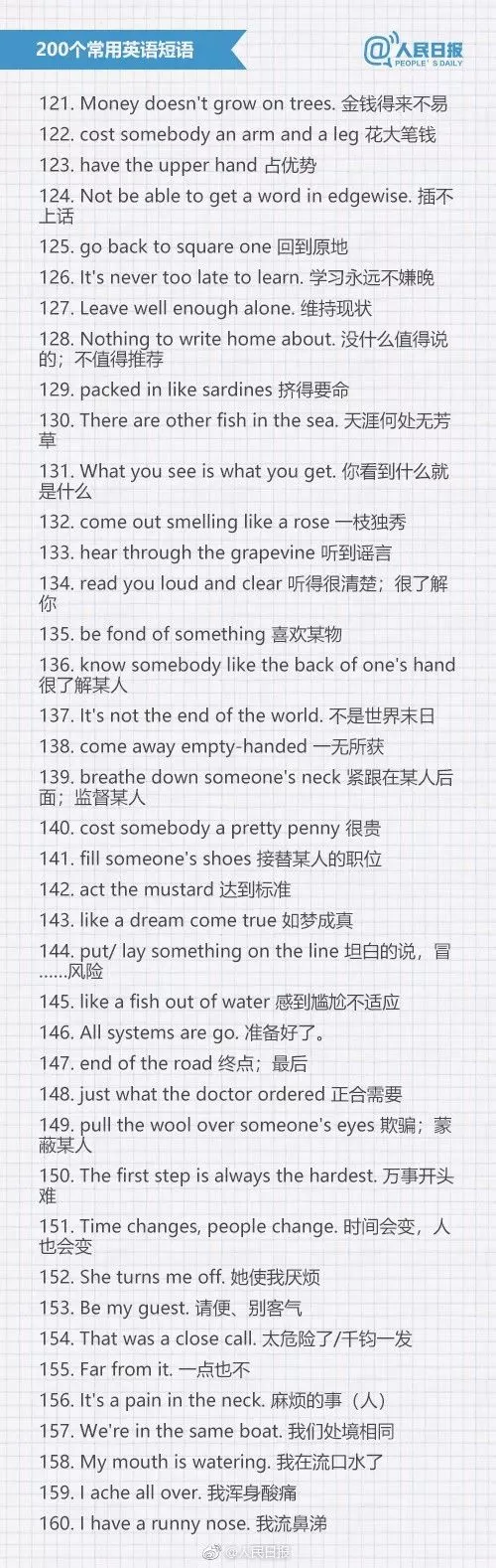 中考英语200个常用固定搭配 第3张