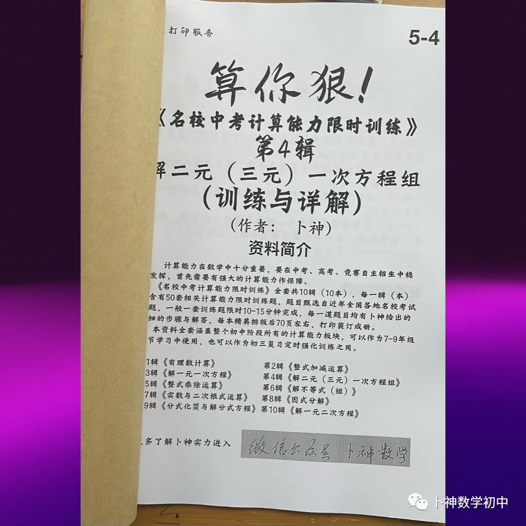 算你狠!《名校中考计算能力限时训练》全套共10辑/有理数/整式加减乘除/因式分解/分式/解方程/解方程组/解不等式等 第19张