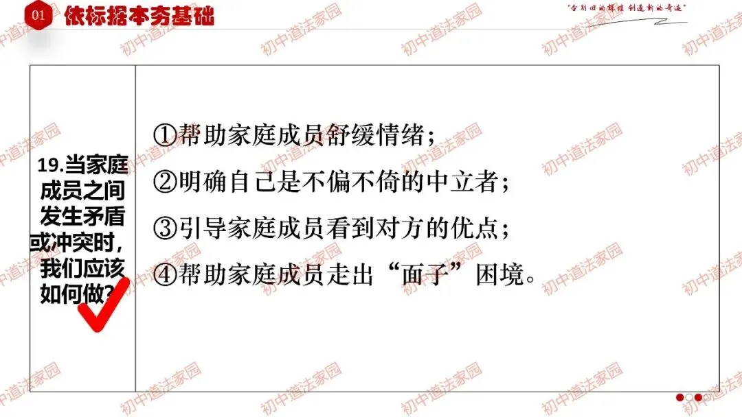 2026年中考一轮复习道德与法治 专题3 师长情谊(七上) 第17张