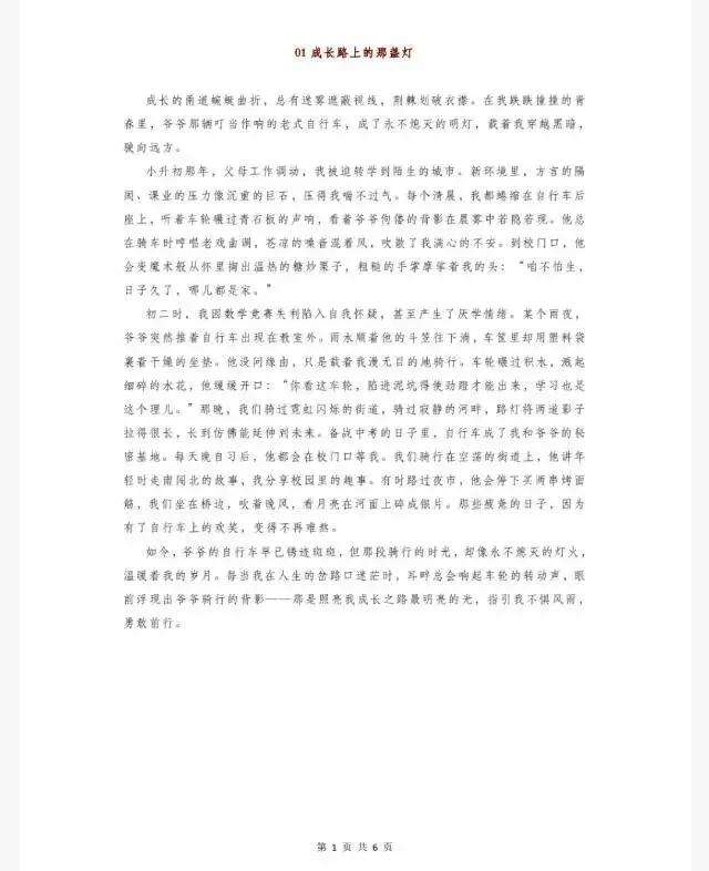 中考满分作文6篇《成长路上的那盏灯》《以专注之笔,绘青春华章》《遭遇挫折,笑对痛苦》《友情给予我力量》《科技之光,点亮未来》 第3张