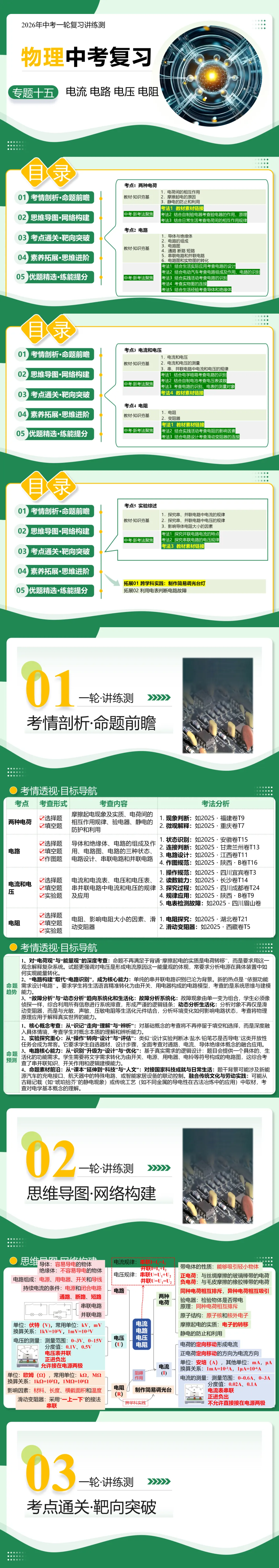 初中初三中考物理寒假一轮复习:电流-电路-电压-电阻 第1张