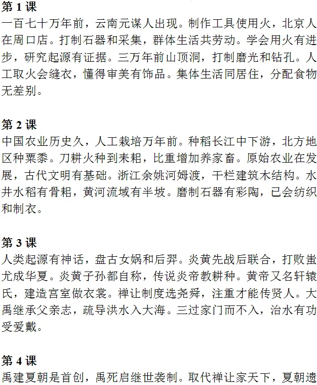 中考历史《必背知识点+答题模板+思维导图》 第2张