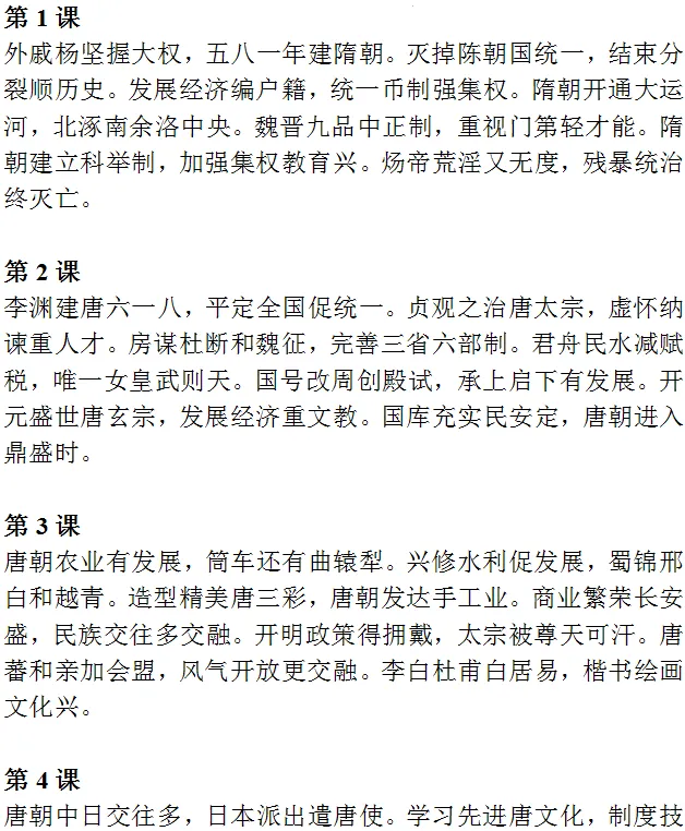 中考历史《必背知识点+答题模板+思维导图》 第8张