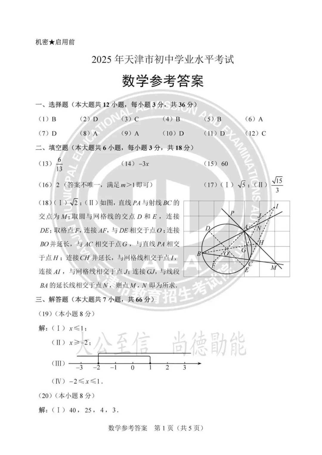 2025年天津中考数学真题及答案! 第9张