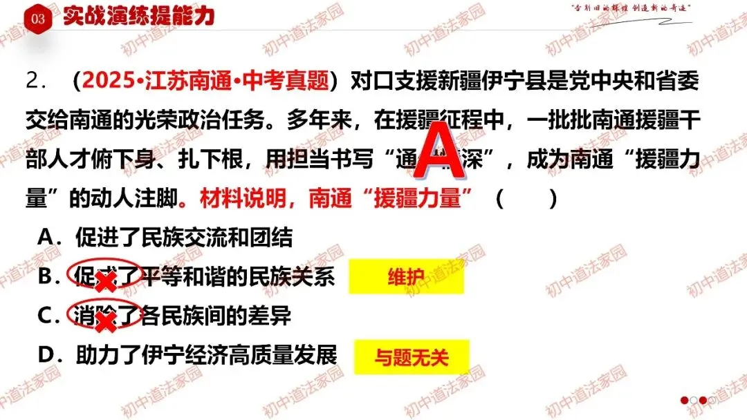 2026年中考道德与法治一轮复习高效培优 专题23 中华一家亲(九上) 第24张