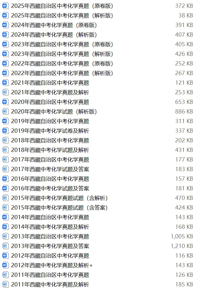【中考试卷库】2000~2025年西藏中考全科试卷及答案解析word文件合集,文末可下载 第18张