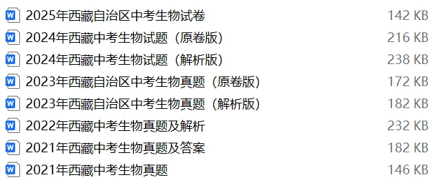【中考试卷库】2000~2025年西藏中考全科试卷及答案解析word文件合集,文末可下载 第21张